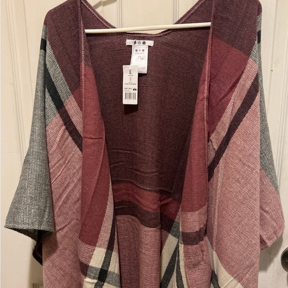 NWT Three Dots Cashmere blend Wrap Fringe Shawl